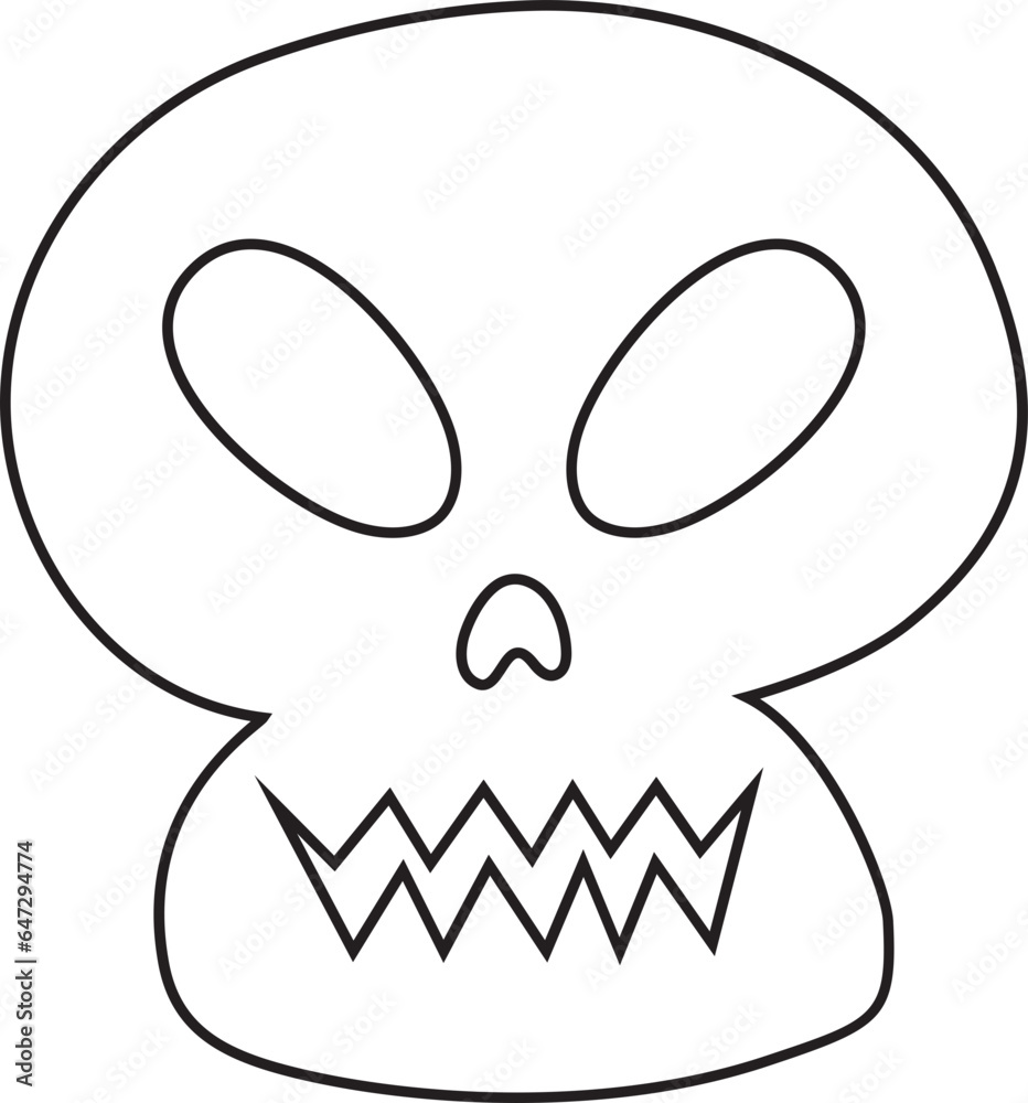 Halloween Skull Outline