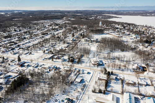 Discover Barrie's tranquil outskirts with mesmerizing aerial views of Lake Simcoe. These drone photos capture the town's scenic beauty, making them ideal for local businesses, tourism agencies, and na