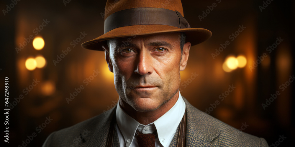 middle aged gentleman in a retro-inspired fedora