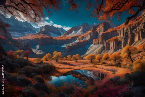 a mesmerizing image of a magical tapestry stretching across an expansive landscape - AI Generative