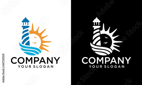 Mercusuar logo design vector illustration, Creative Mercusuar logo design concept template, symbols icons