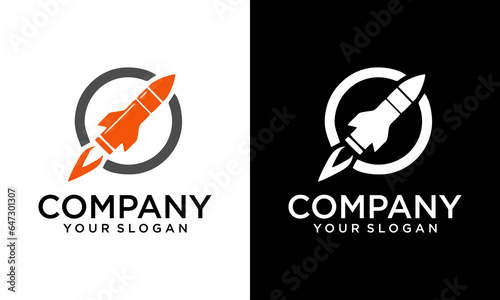 rocket launch logo vector template