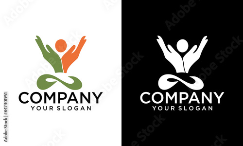 Nature Helping Hand, Organic Logo, nature Care Logo