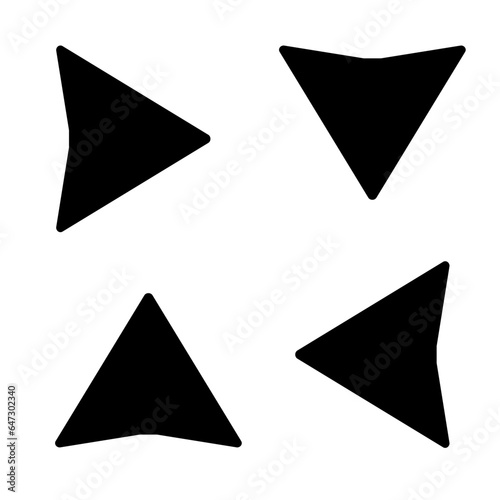 Arrows set of black flat icons, symbols, signs. Arrow icon. Vector Arrows for web design