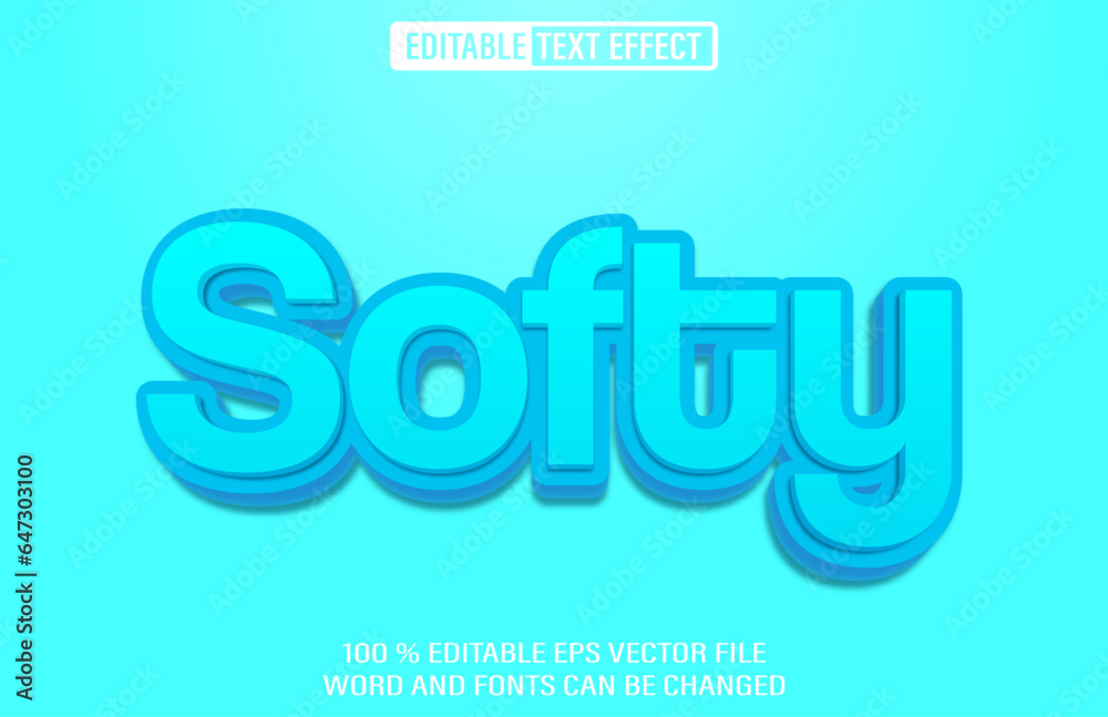 Softy editable text effect 3d style template Softy editable text effect 3d style template