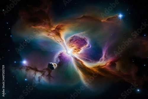 a mesmerizing stellar nursery, where luminous gas clouds are birthing newborn stars in a celestial spectacle of unparalleled realism and flawlessness - AI Generative