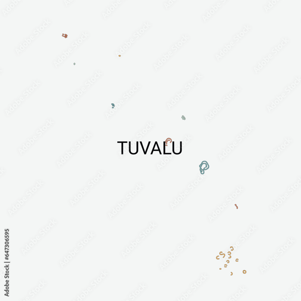 Obraz premium Tuvalu vector map with administrative divisions