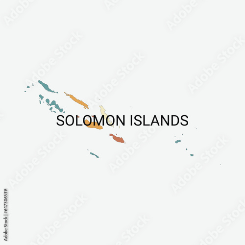 Solomon Islands vector map with administrative divisions