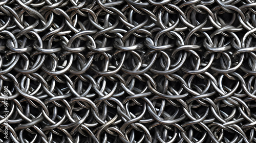 Seamless Tile - Chainmail Chain Mail Armor, Macro, Repeating - Generative AI photo