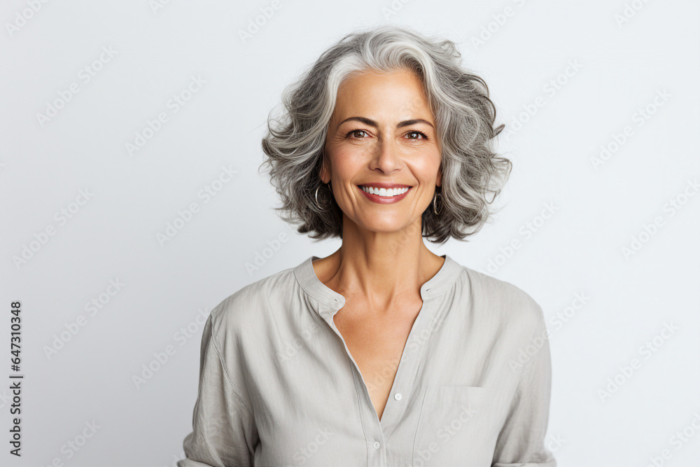 Aged attractive woman portrait made with Generative AI technology Aged attractive woman portrait made with Generative AI technology