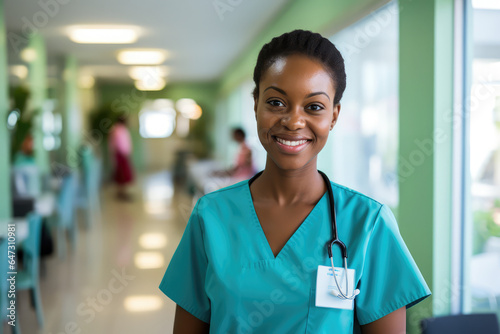Smiling young nurse in a hospital