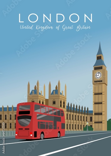 Sticker The best view in illustration vector in big bang clock london