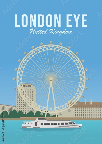 The best view in illustration vector in london eye united kindom