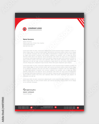 Clean and professional corporate company business letterhead flyer \template design with color variation 