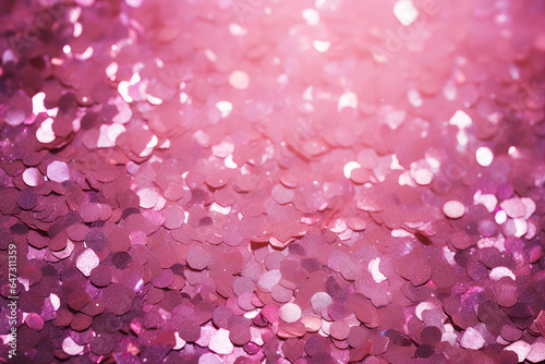 AI generated pink vibrant glitter bokeh unfocused shimmer sparkle crystal droplets sequins