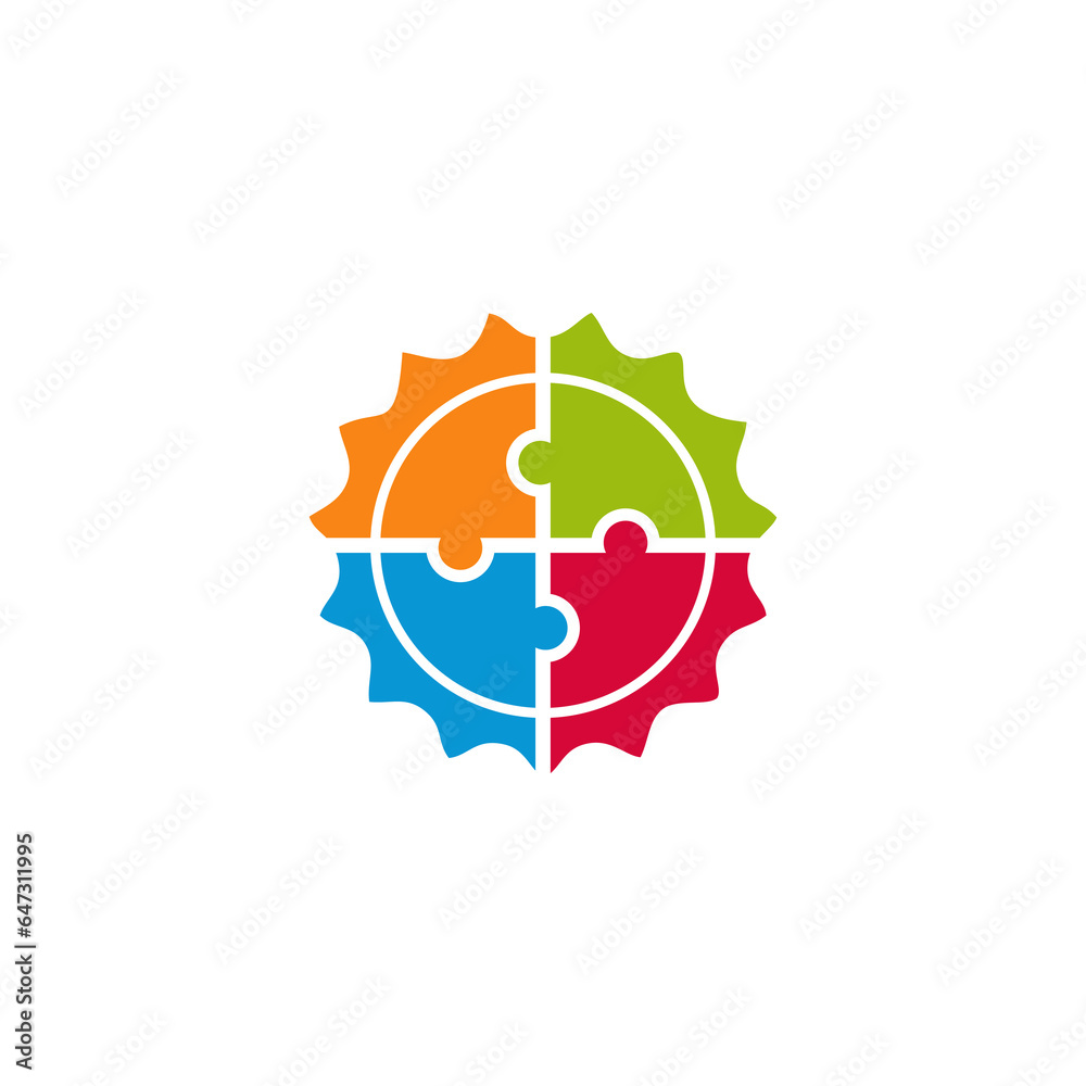 puzzle abstract design logo