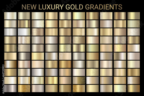 Gold gradients set vector 