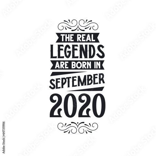 Born in September 2020 Retro Vintage Birthday, real legend are born in September 2020