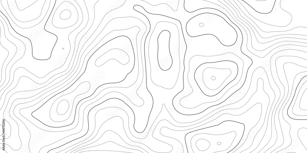 Abstract wavy topographic map. Abstract wavy and curved lines background. Abstract geometric topographic contour map background.	