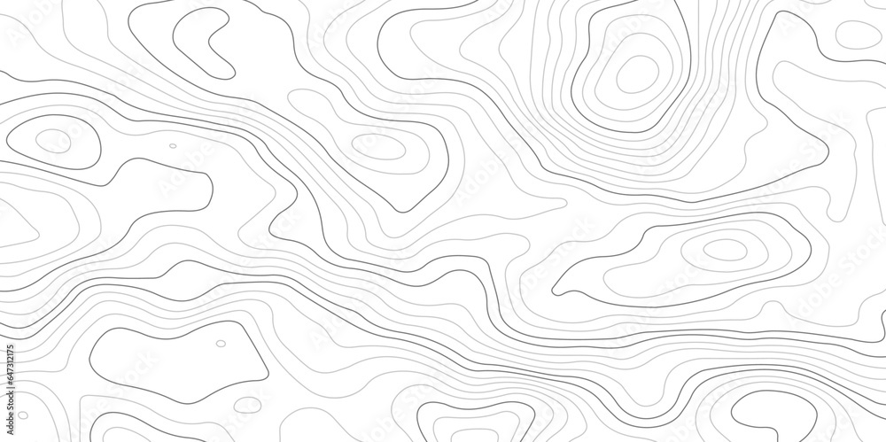 Abstract wavy topographic map. Abstract wavy and curved lines background. Abstract geometric topographic contour map background.	
