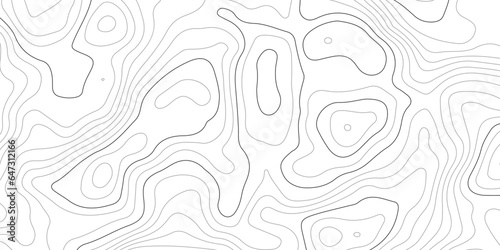 Abstract wavy topographic map. Abstract wavy and curved lines background. Abstract geometric topographic contour map background. 