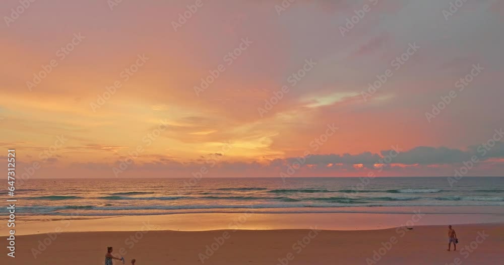 .aerial view stunning reflection of bright golden sky at Karon beach Phuket..Imagine a fantasy colorful clouds changing in sky of sunset..Gradient color. Sky texture, abstract nature background.. .aerial view stunning reflection of bright golden sky at Karon beach Phuket..Imagine a fantasy colorful clouds changing in sky of sunset..Gradient color. Sky texture, abstract nature background..