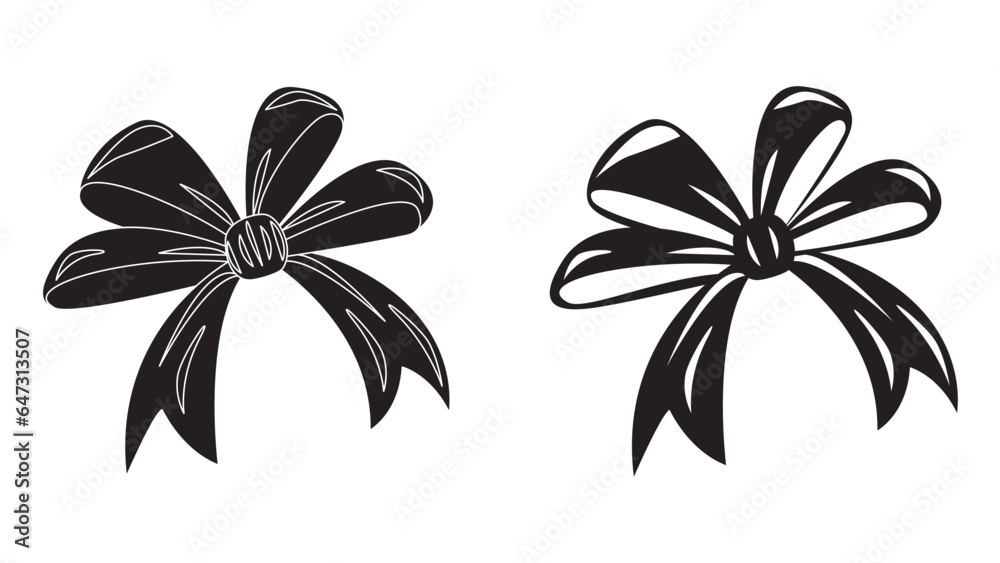 Obraz premium Festive bow. isolated on white background. vector