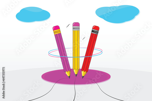Pencil Vector Design with creative background.