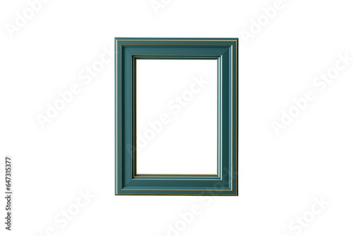 Green vintage frame cut out on transparent background. Retro frame for design.