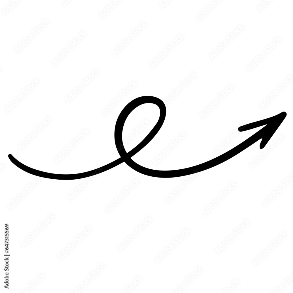 Spiral curve arrow sign vector art