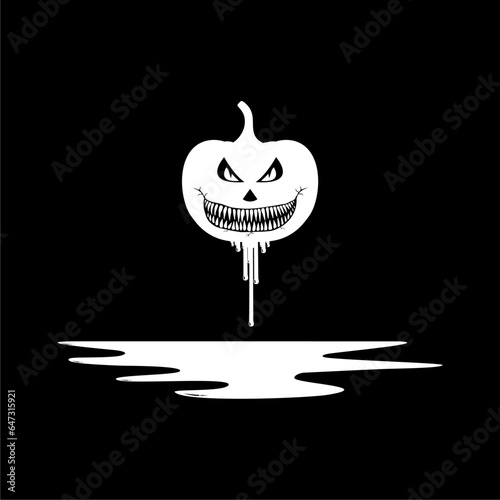 Bloody Scary Pumpkin, can use for Sign, Icon, Symbol and Halloween Theme Poster, Art Illustration for Movie with genre Horror or Mystery. Vector Illustration