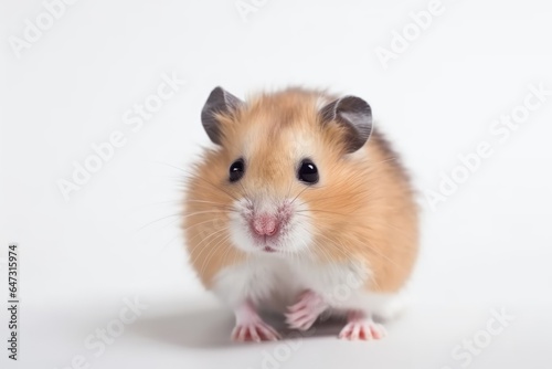Cute hamster isolated on white background. Generative AI