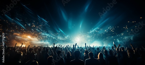 Nightclub big music party. Generative AI technology.