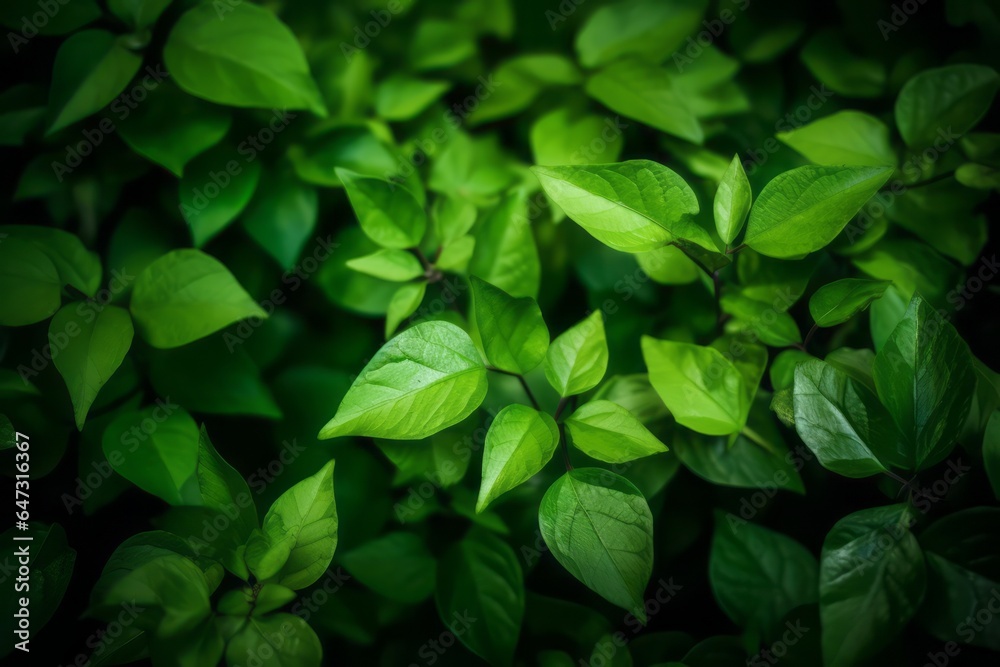 Green leaves background. Generative AI