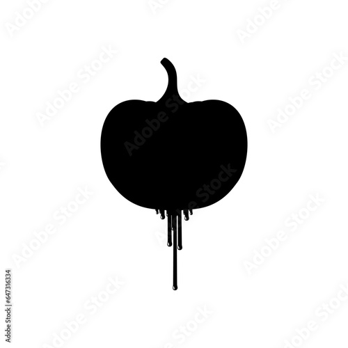 Bloody Scary Pumpkin, can use for Sign, Icon, Symbol and Halloween Theme Poster, Art Illustration for Movie with genre Horror or Mystery. Vector Illustration