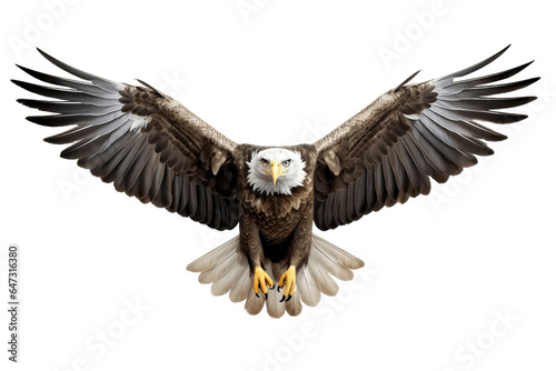 Majestic Bald Eagle isolated on a transparent background, Generative Ai © rzrstudio