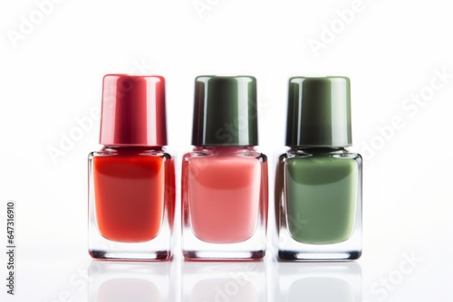 Nail polish bottle on white background. Generative AI