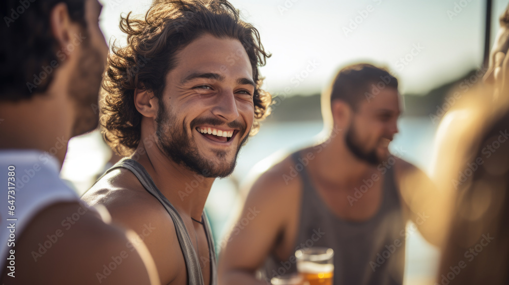 portrait of a couple making a party