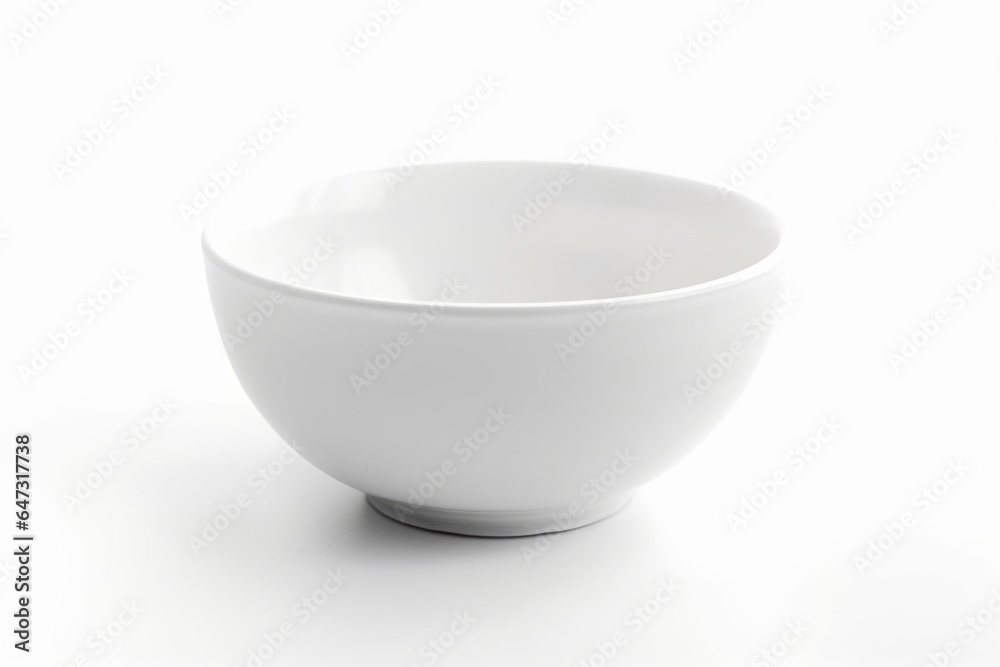 Empty white bowl isolated on white background. Generative AI Empty white bowl isolated on white background. Generative AI