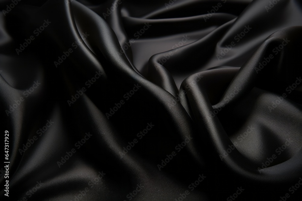 Obraz premium Black satin background. Generative AI