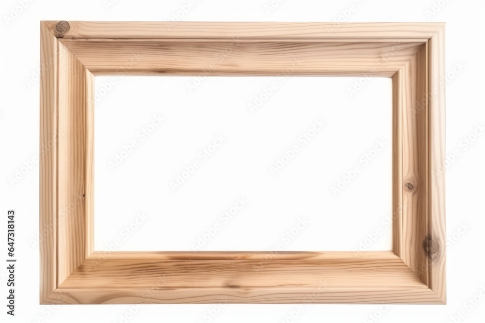 Wood frame isolated on the white background. Generative AI Wood frame isolated on the white background. Generative AI