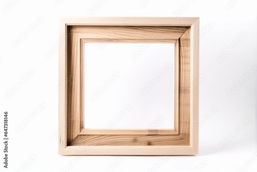 Wood frame isolated on the white background. Generative AI Wood frame isolated on the white background. Generative AI