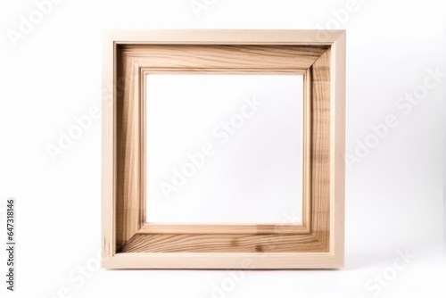 Wood frame isolated on the white background. Generative AI