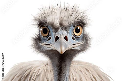 Emu Bird in Focus isolated on a transparent background, Generative Ai