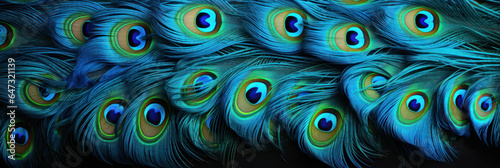 Beautiful bright background of peacock feathers, peacock feathers banner