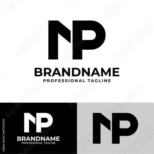 Letter NP Monogram Logo, suitable for any business with NP or PN initials.