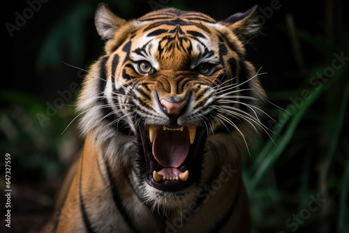 Sumatran tiger with open mouth © Veniamin Kraskov