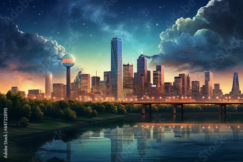 An image depicting the cityscape of Dallas. Generative AI photo