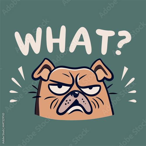 Cartoon angry dog says what