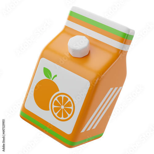 3d Illustration boxjuice of back to school icon
